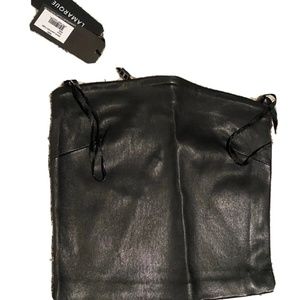 Lamarque Nisa Leather Tube Top, XXS, Black